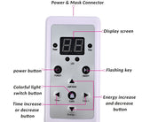 Control panel with labeled components on a white background