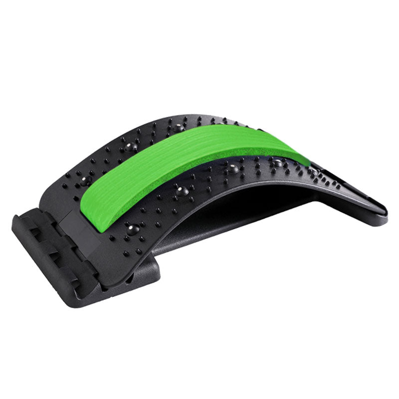 Black and green wrist support device on a white background
