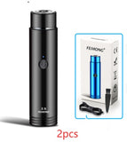 Black cylindrical product with blue packaging labeled 'Feihong' on a white background