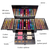 Makeup palette with various components labeled on a white background