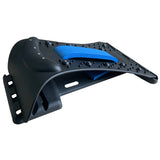 Black and blue footrest on a white background