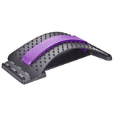 Black and purple back stretcher on a white background