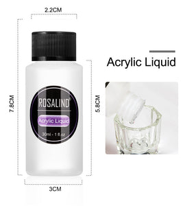 Rosalind acrylic system packaging with bottles and tools on a white background