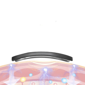 White and gray neck massager on a light blue background
